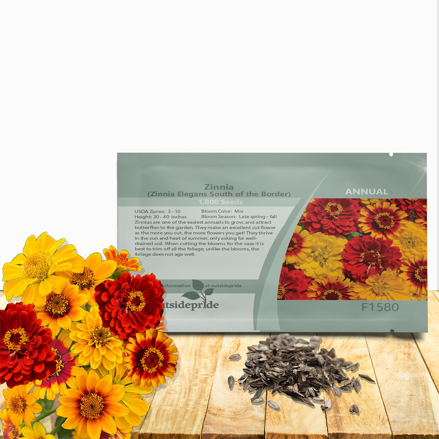 Zinnia South of the Border Seed Packet
