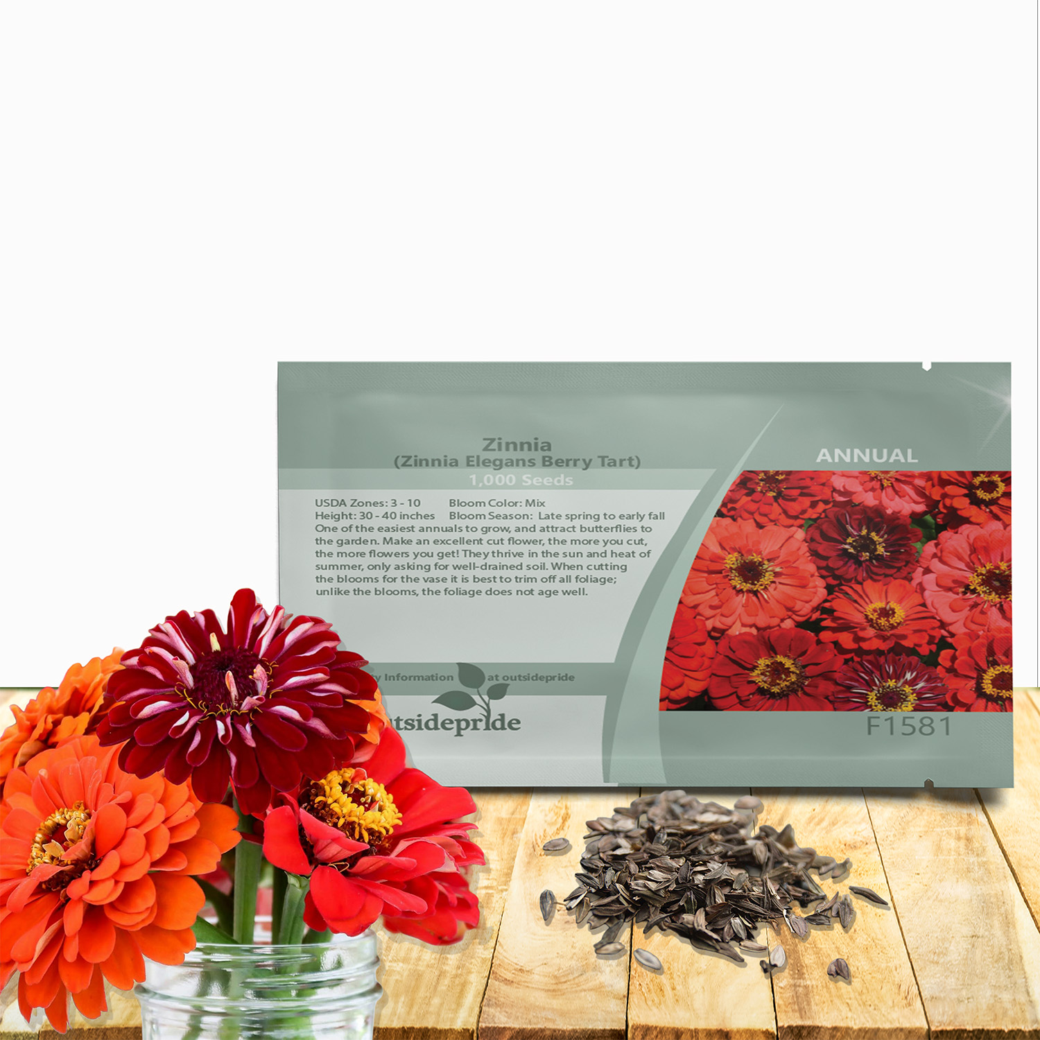 Zinnia Berry Tart Flower Seed Packet