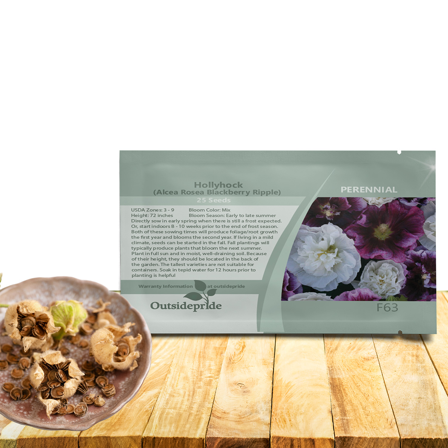 Hollyhock Blackberry Ripple Seed Packet