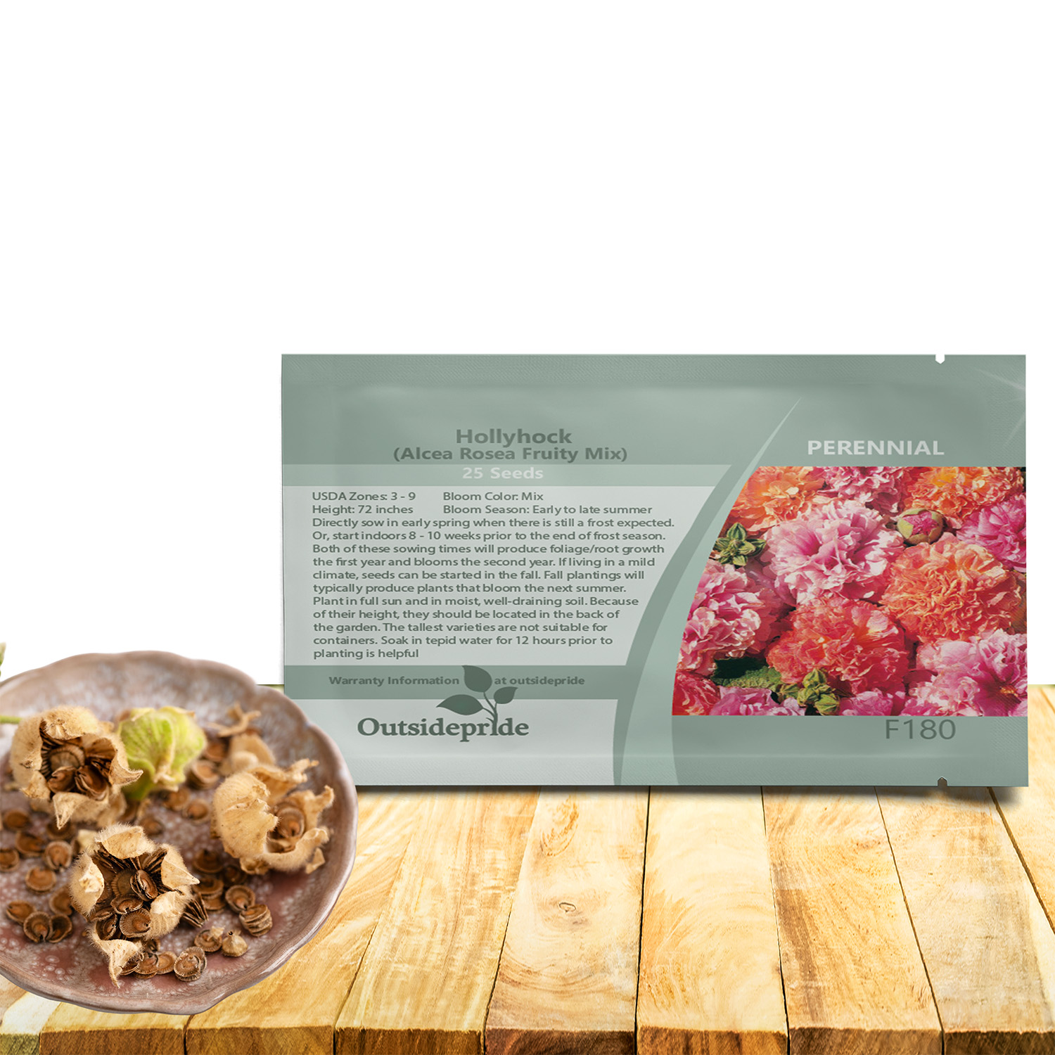 Hollyhock Fruity Mix Flower Seeds