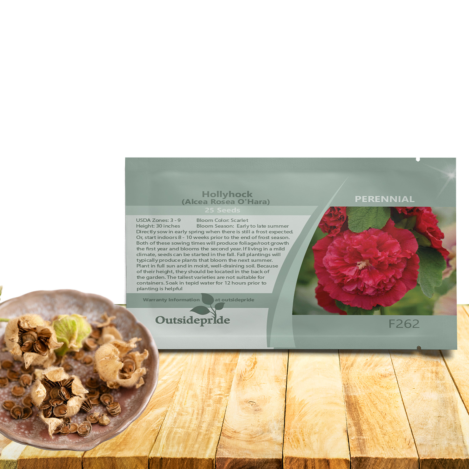 Hollyhock O'Hara Seed Packet