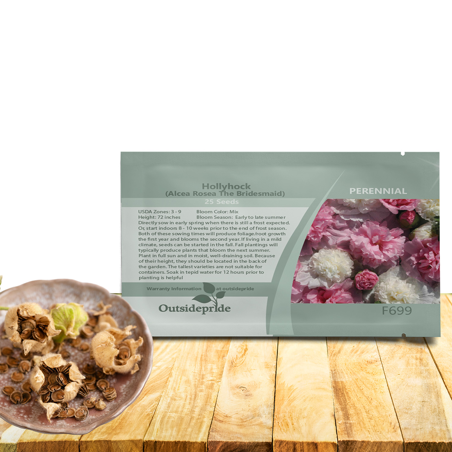 Hollyhock The Bridesmaid Flower Seeds