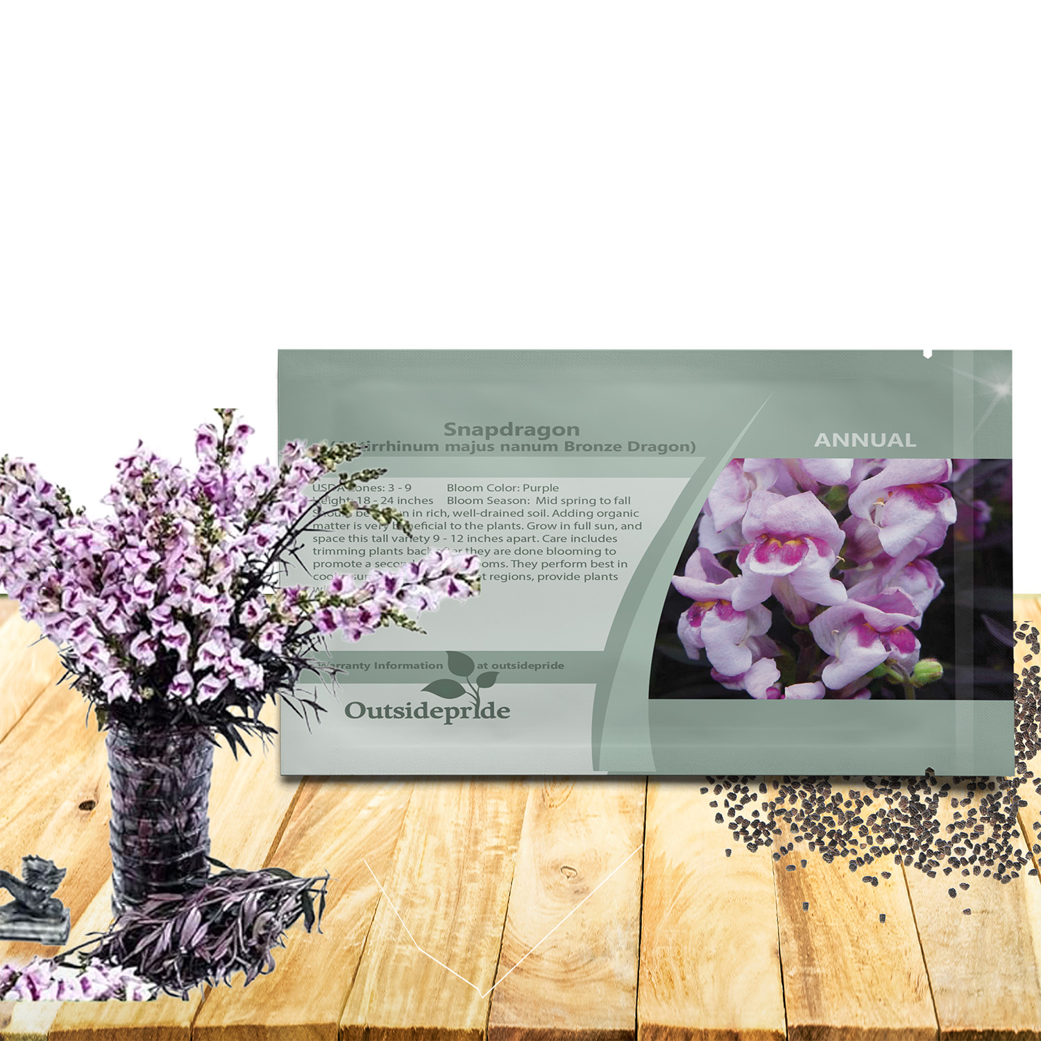 Snapdragon Bronze Dragon Seed Packet For Planting