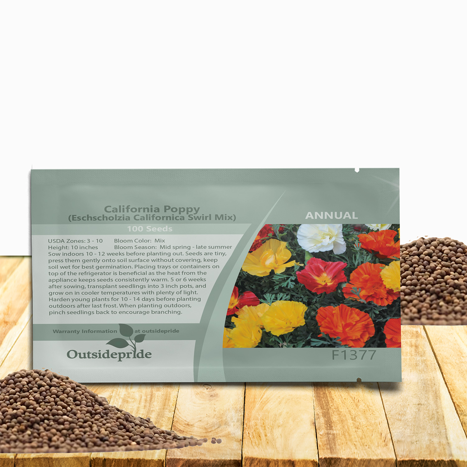 California Poppy Swirl Seed Packet Mixture