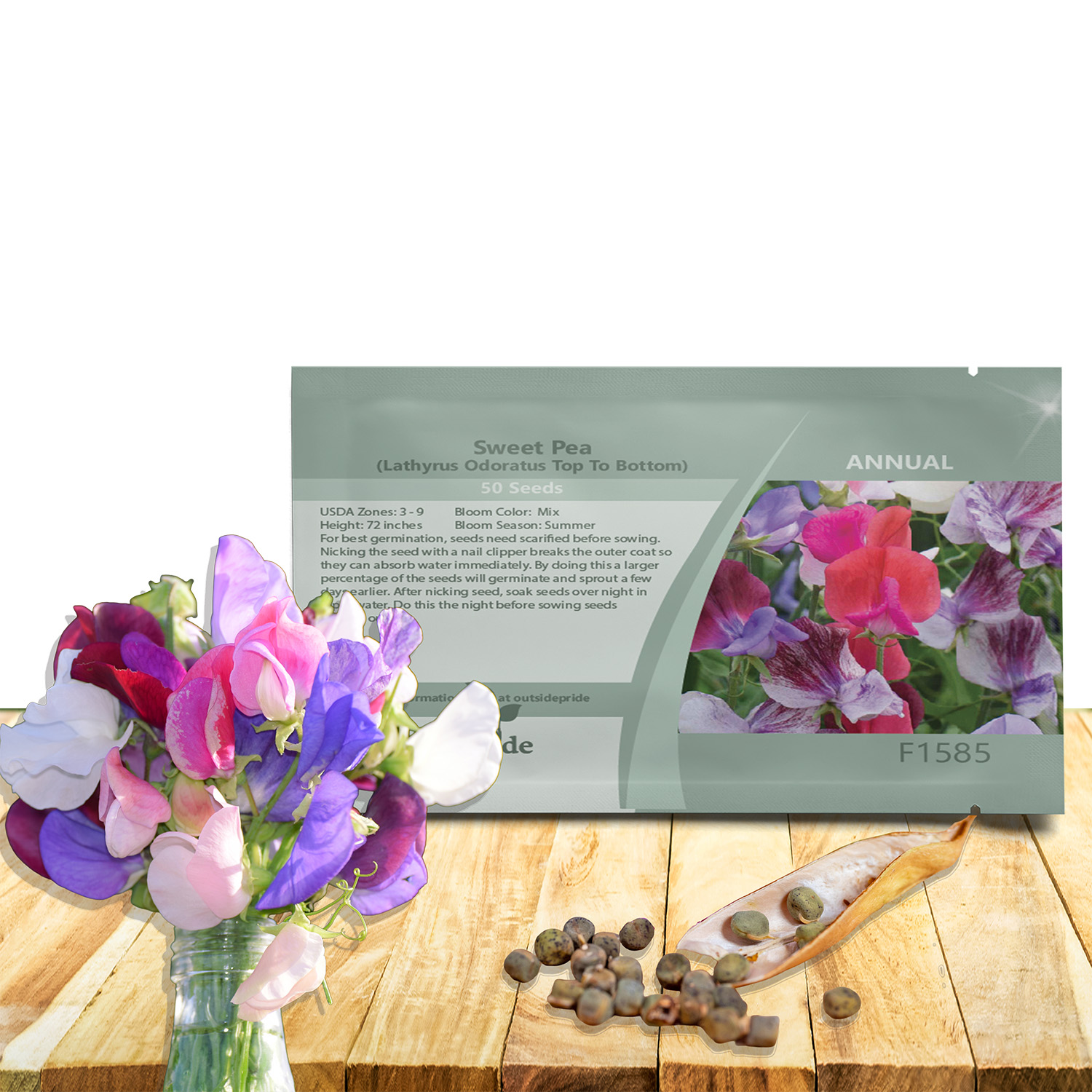 Sweet Pea Top To Bottom Seed Packet