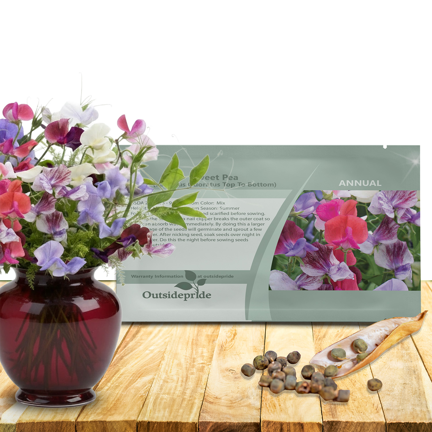 Sweet Pea Top To Bottom Seed Packet