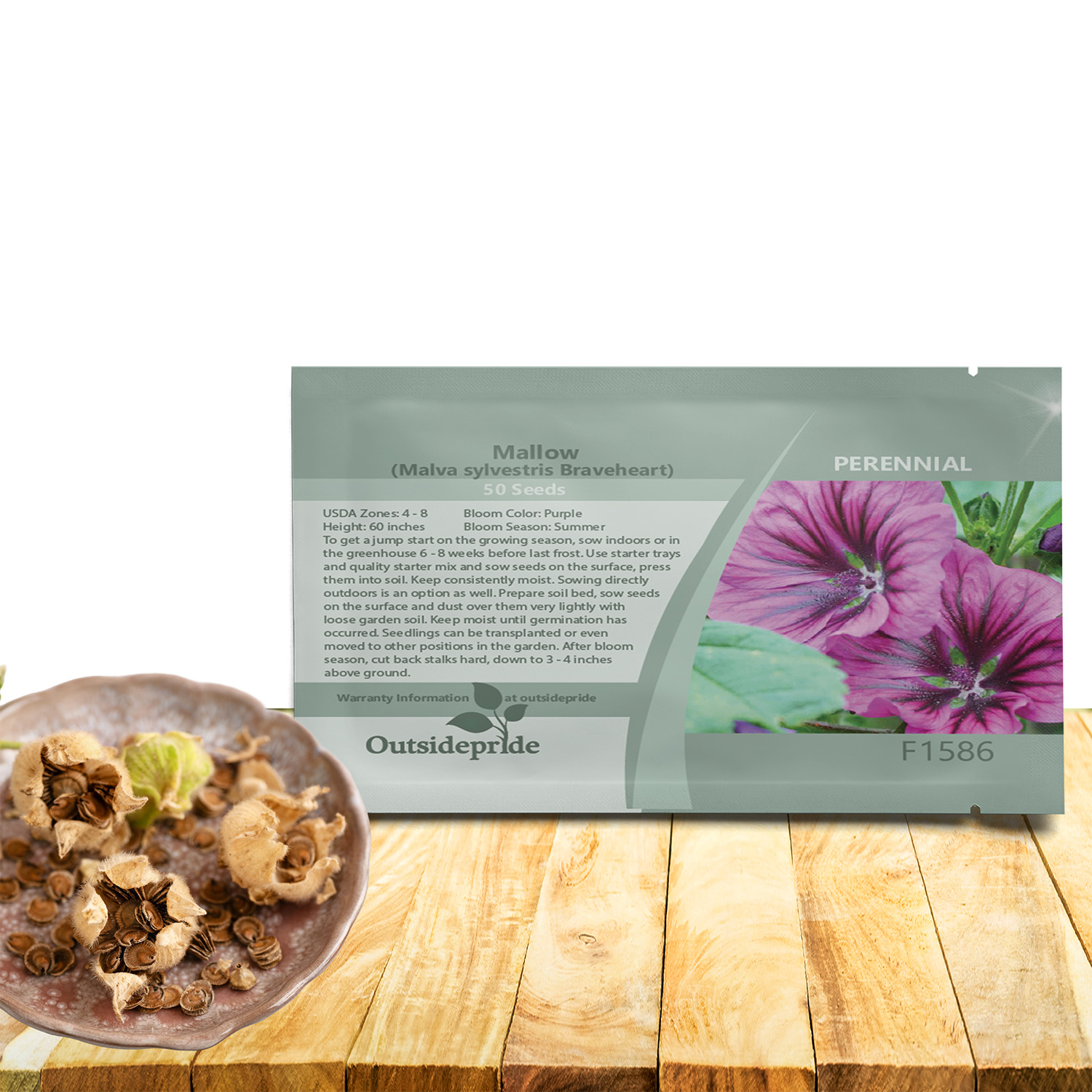 Braveheart Hollyhock Flower Seed Packet