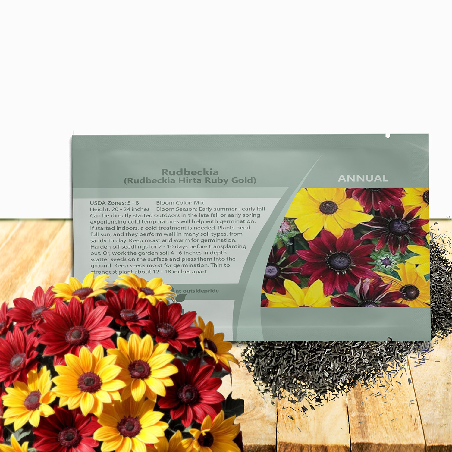 Rudbeckia Hirta Ruby Gold Seed Packet