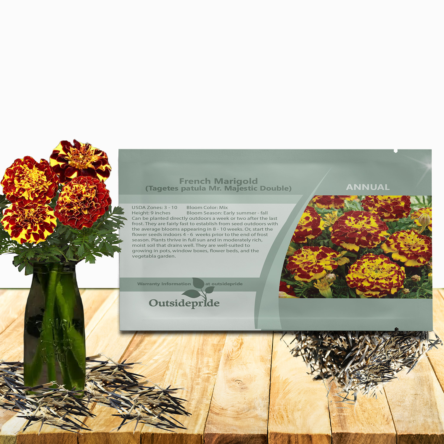 French Marigold Mr. Majestic Double Seed Packet