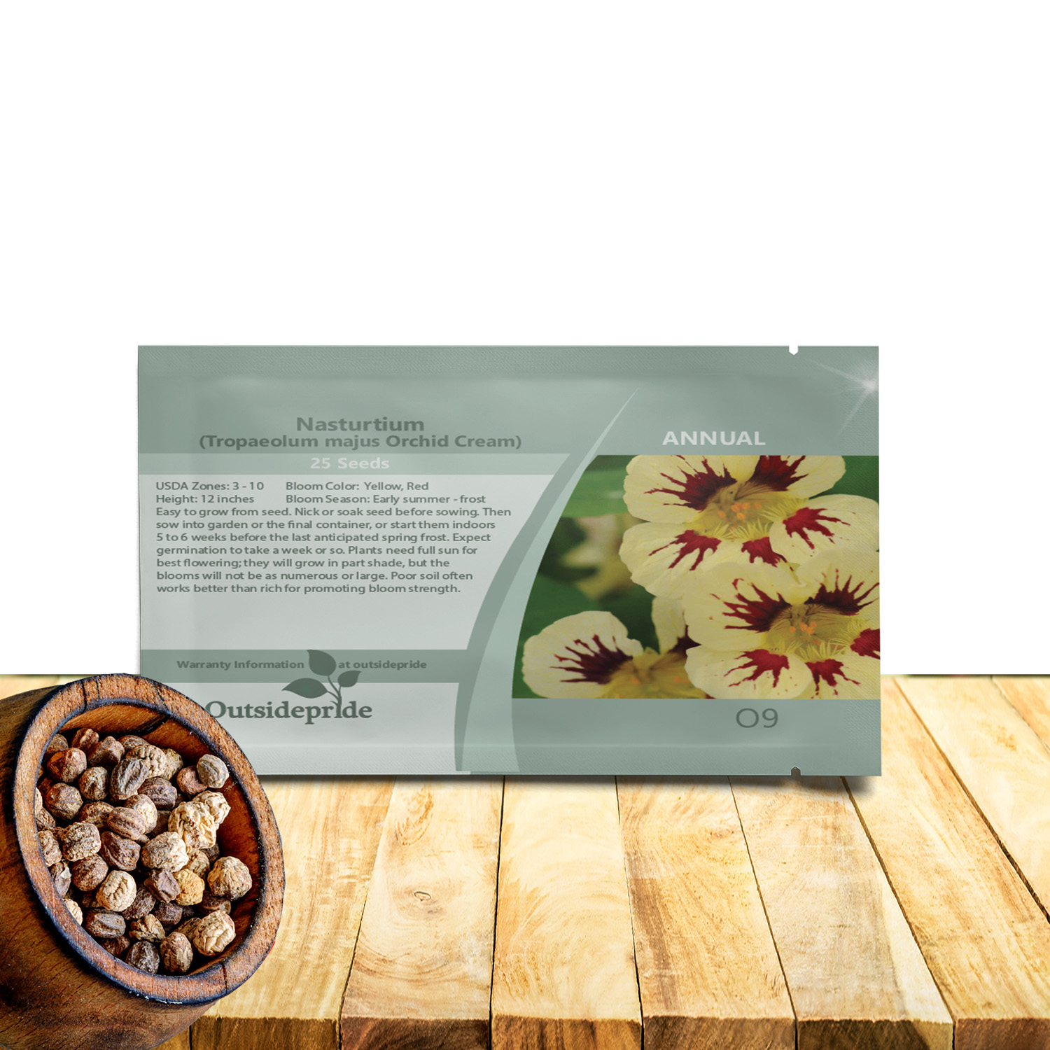 Nasturtium Orchid Cream Seed Packet