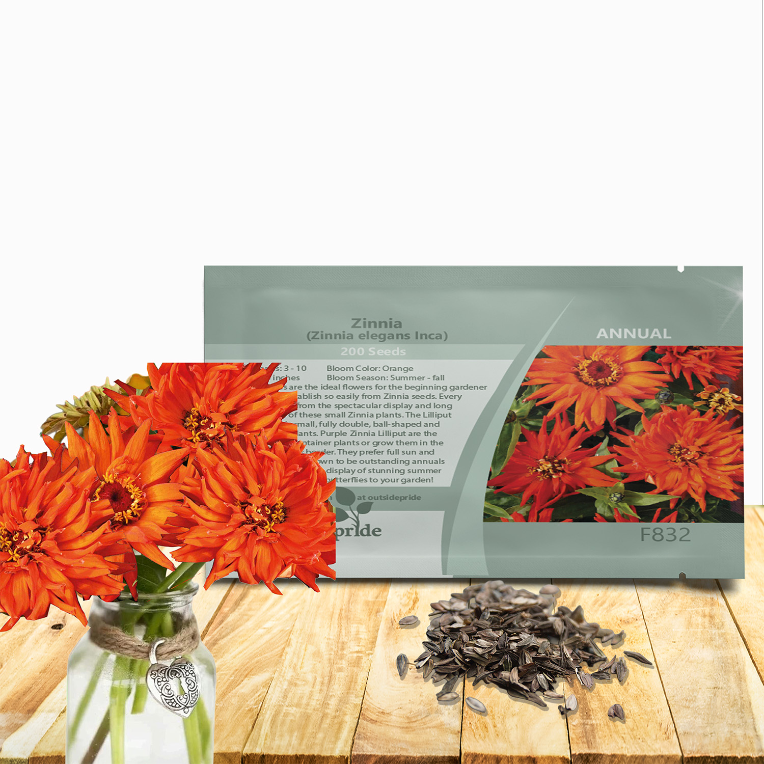 Zinnia Inca Seed Packet