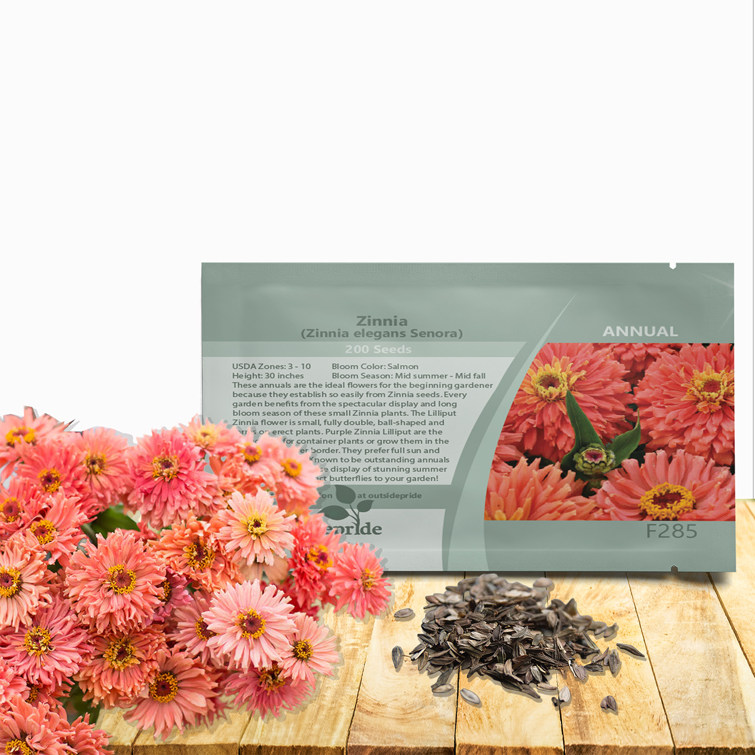 Zinnia Senora Seed Packet