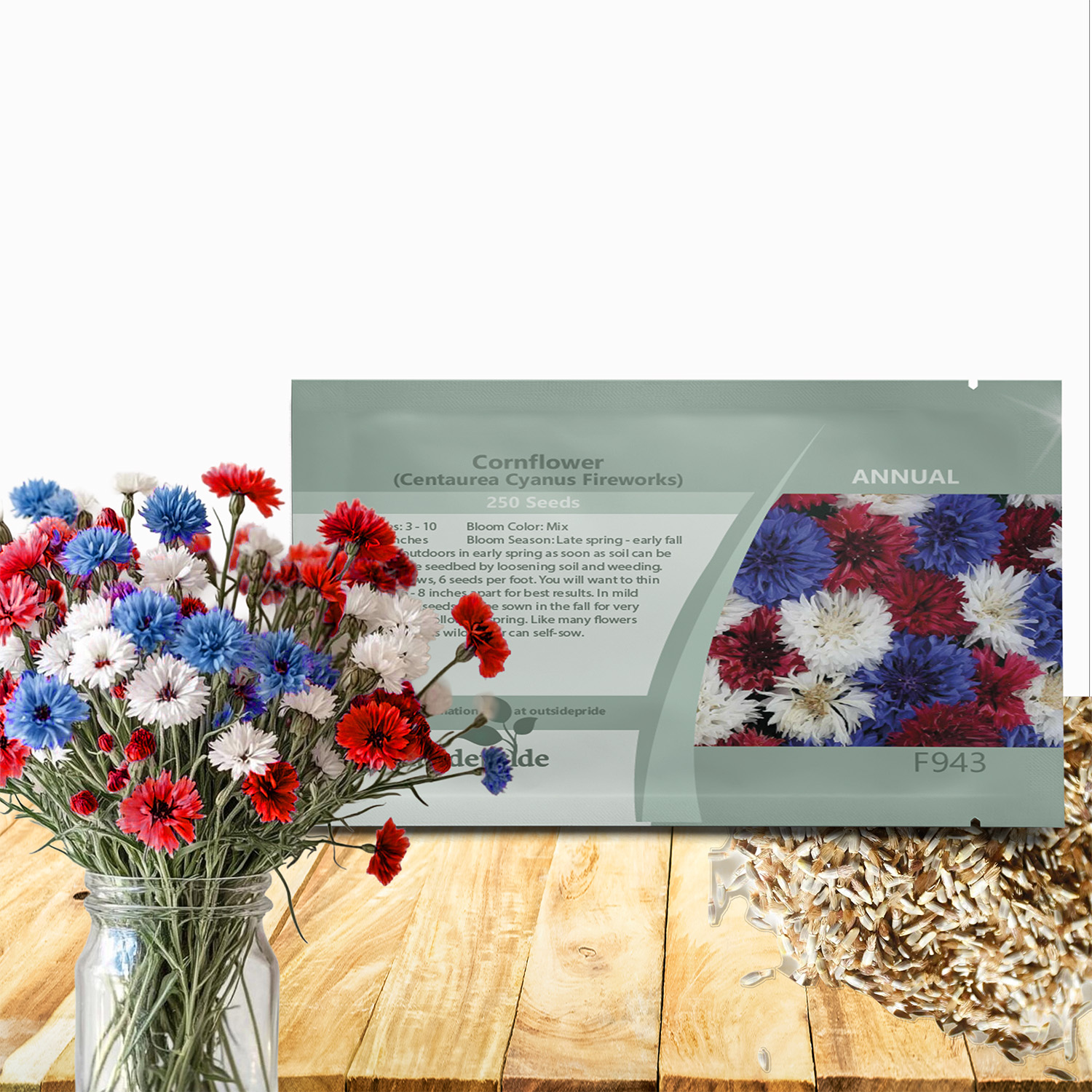 Cornflower Fireworks Seed Packet