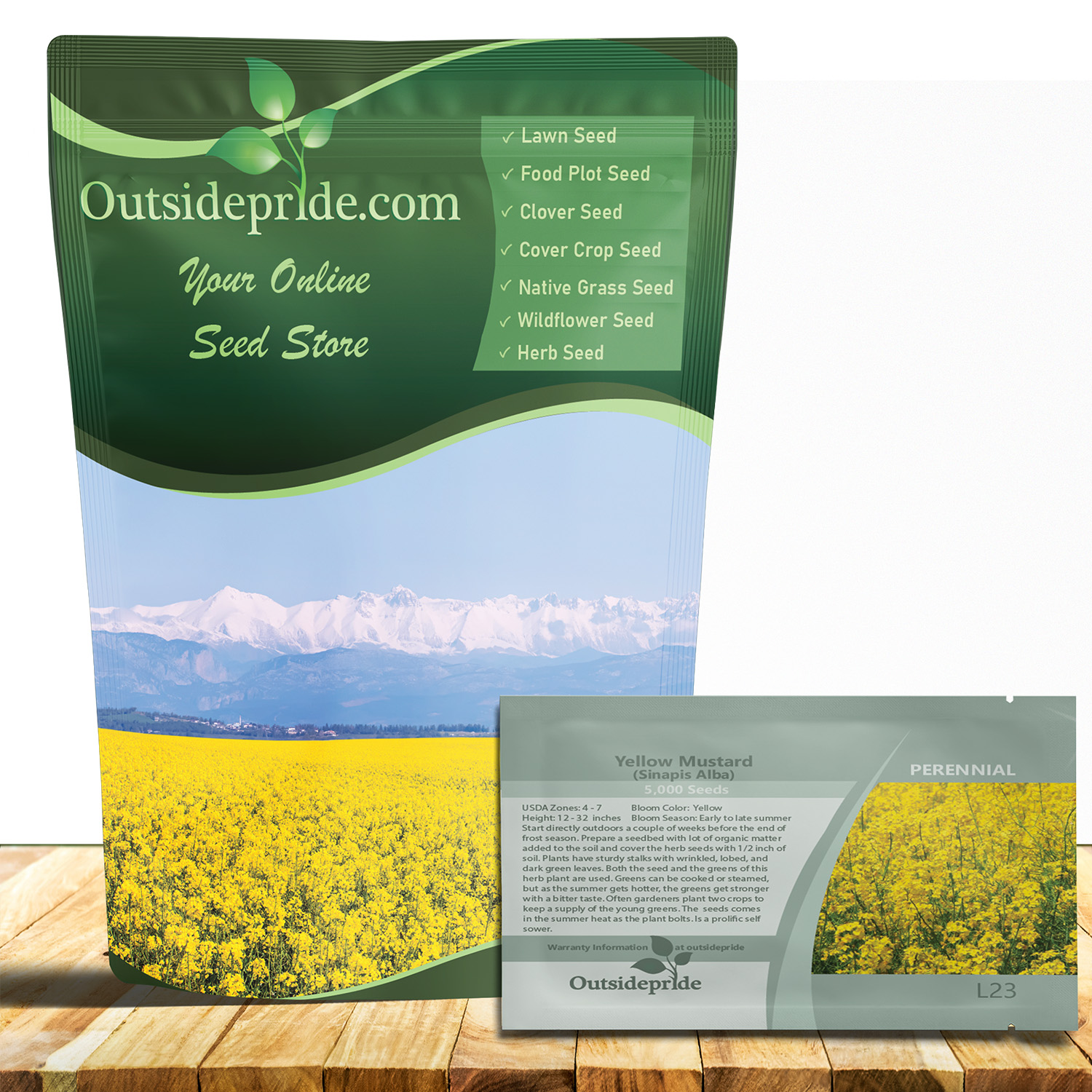 Yellow Mustard Seed Packet & Bag