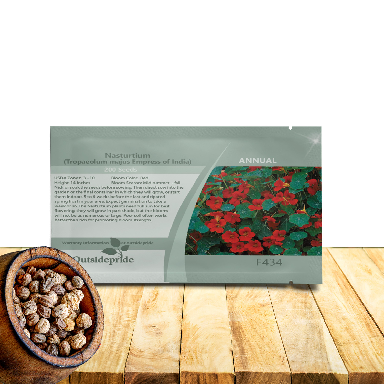 Nasturtium Empress of India Seed Packet