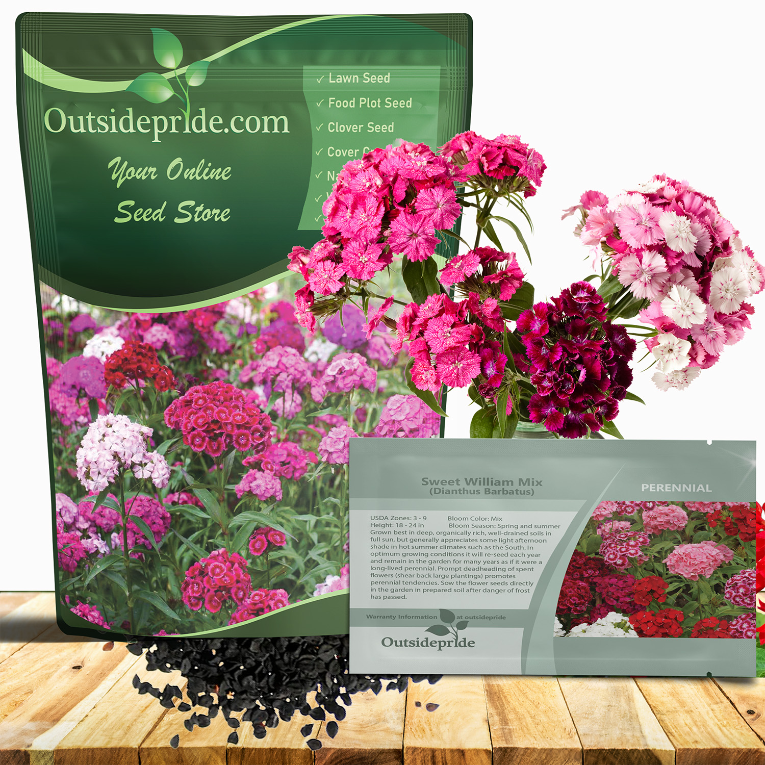 Sweet William Wildflower Seed Bag For Planting