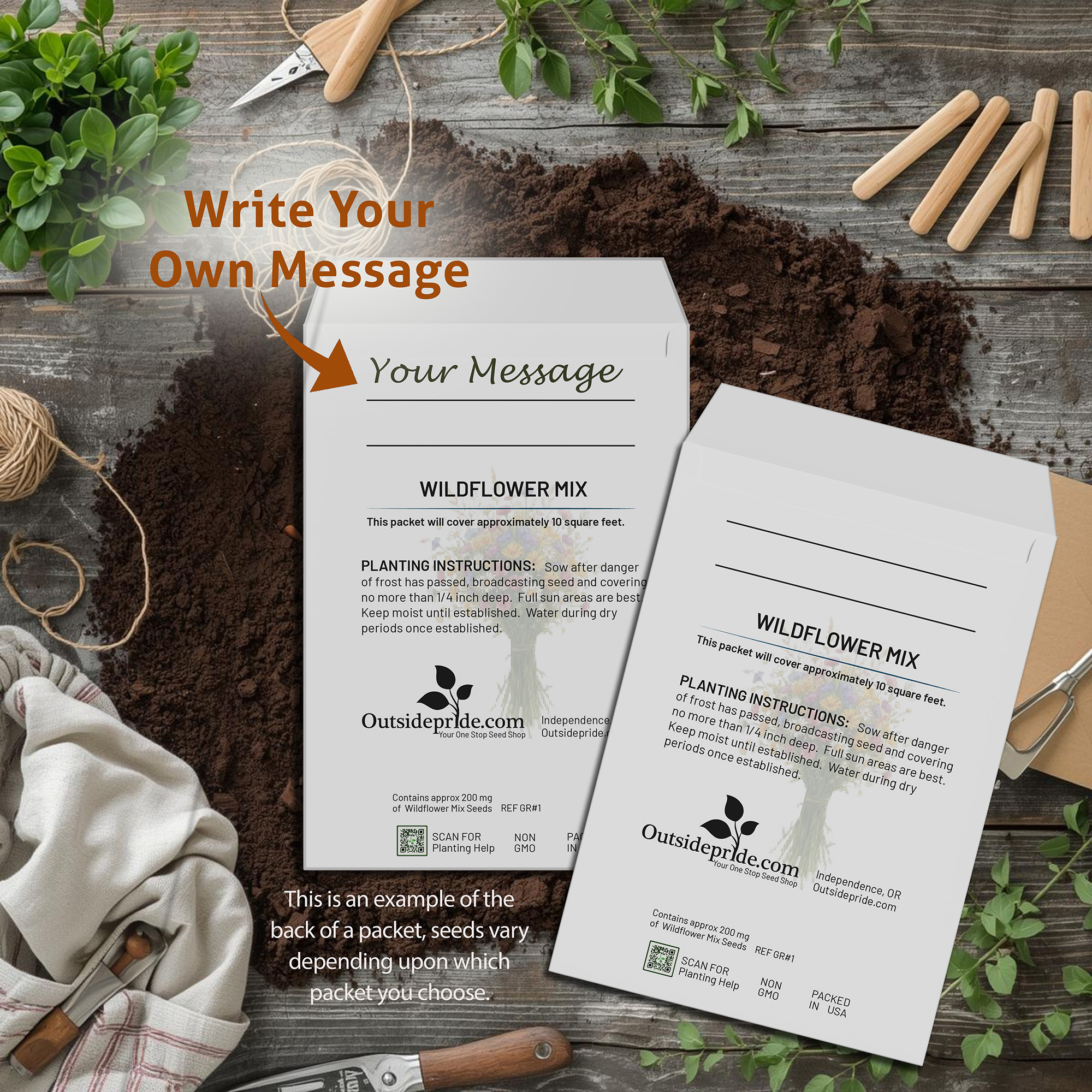Earth Day Seed Packet Favor Back