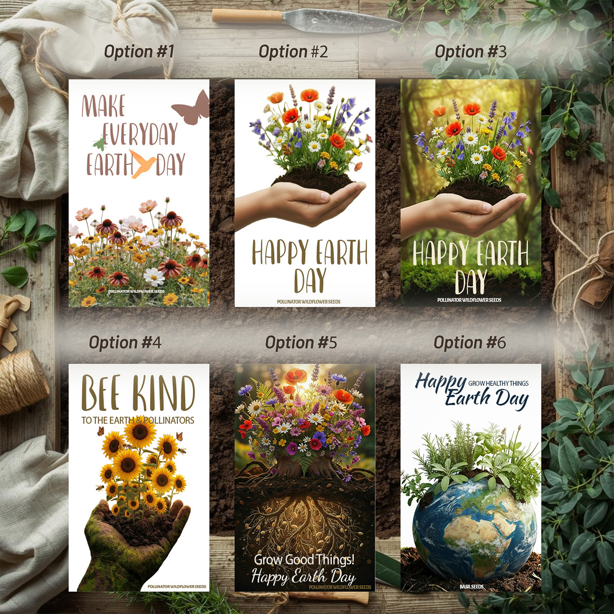 Earth Day Seed Packet Favor Options