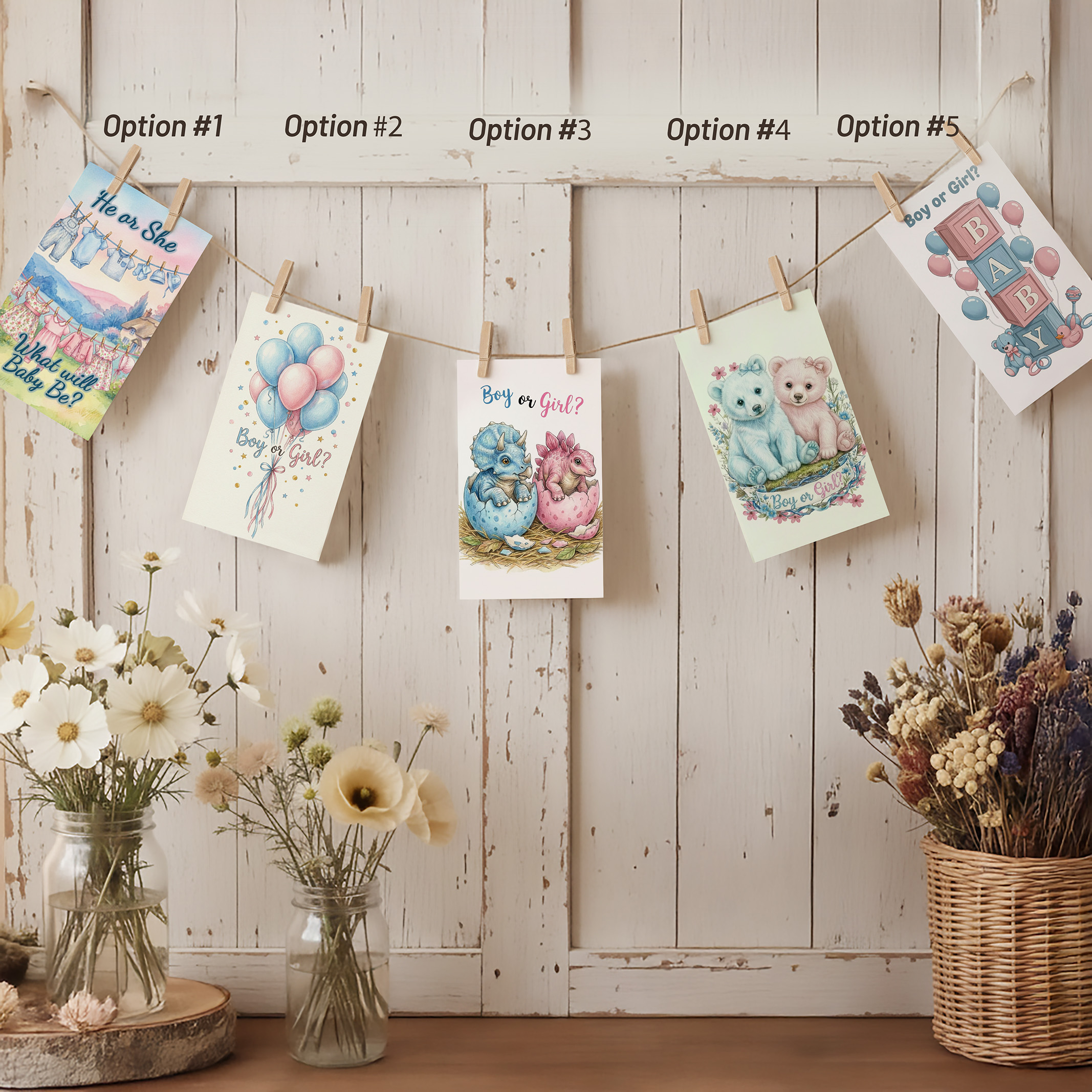 Gender Reveal Seed Packet Favor Options