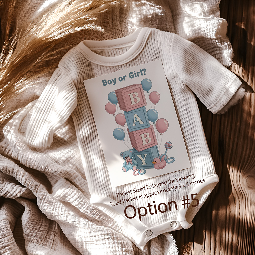 Gender Reveal Seed Packet Favor Option 6