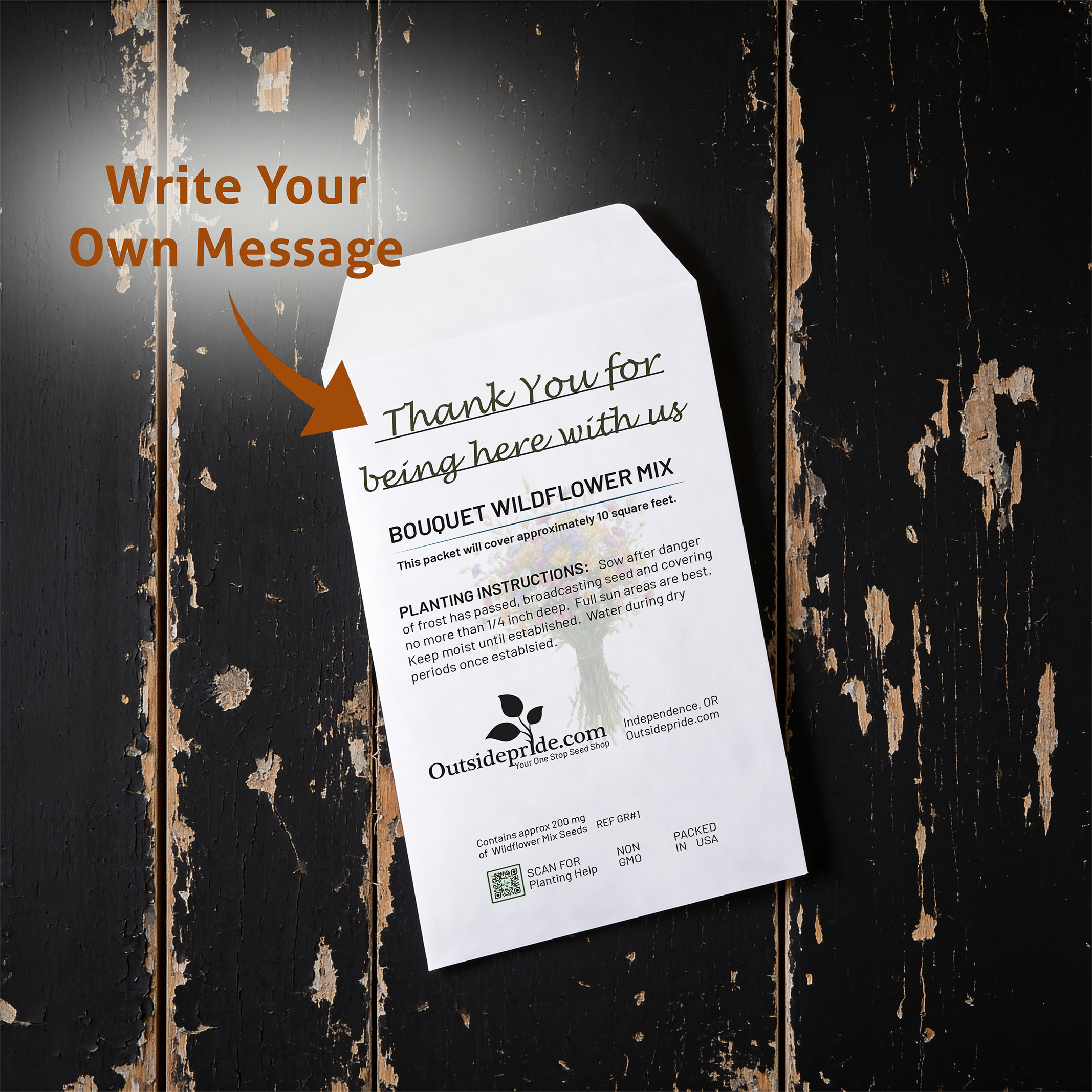 Memorial or Funeral Seed Packet Favor Back