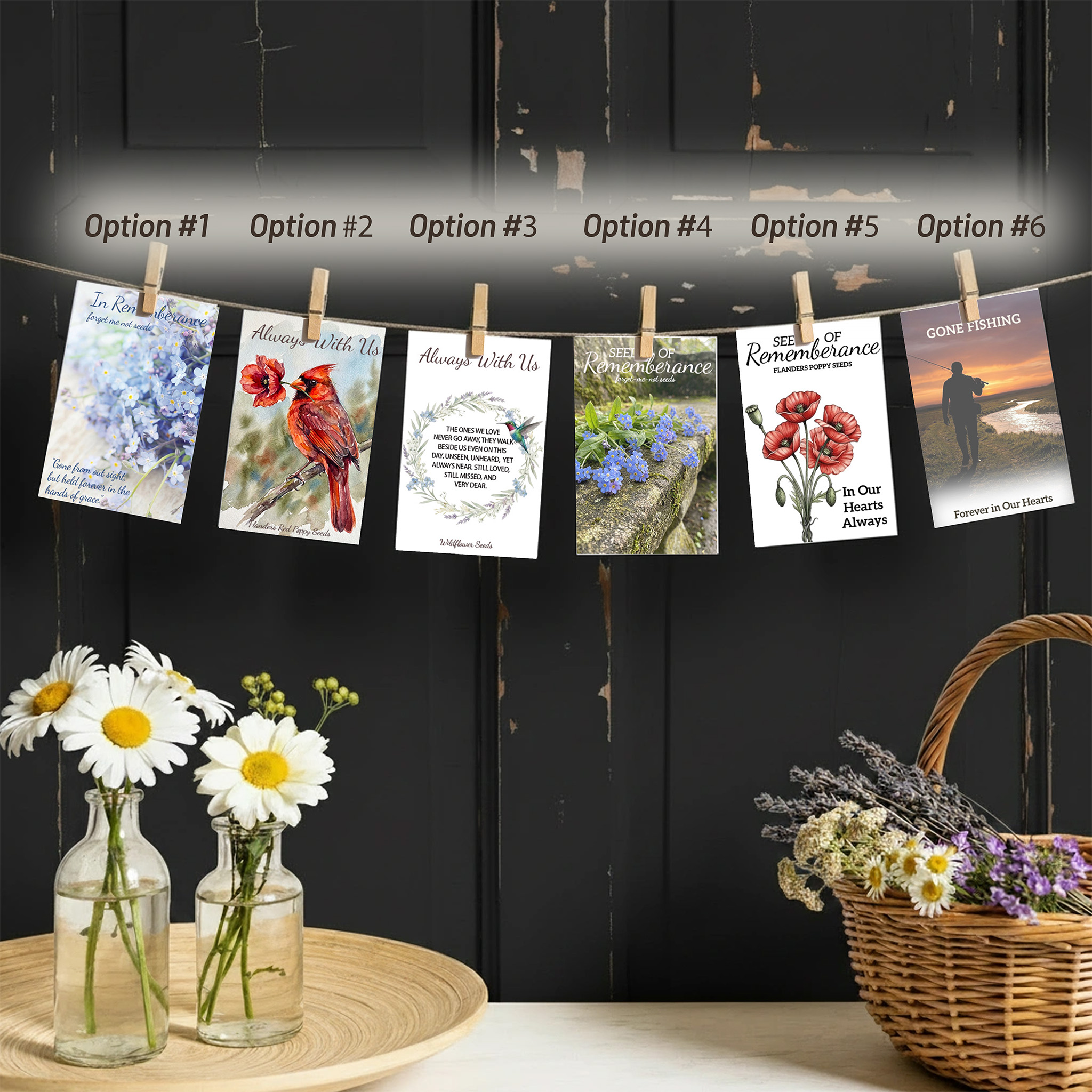 Memorial or Funeral Seed Packet Favor Options