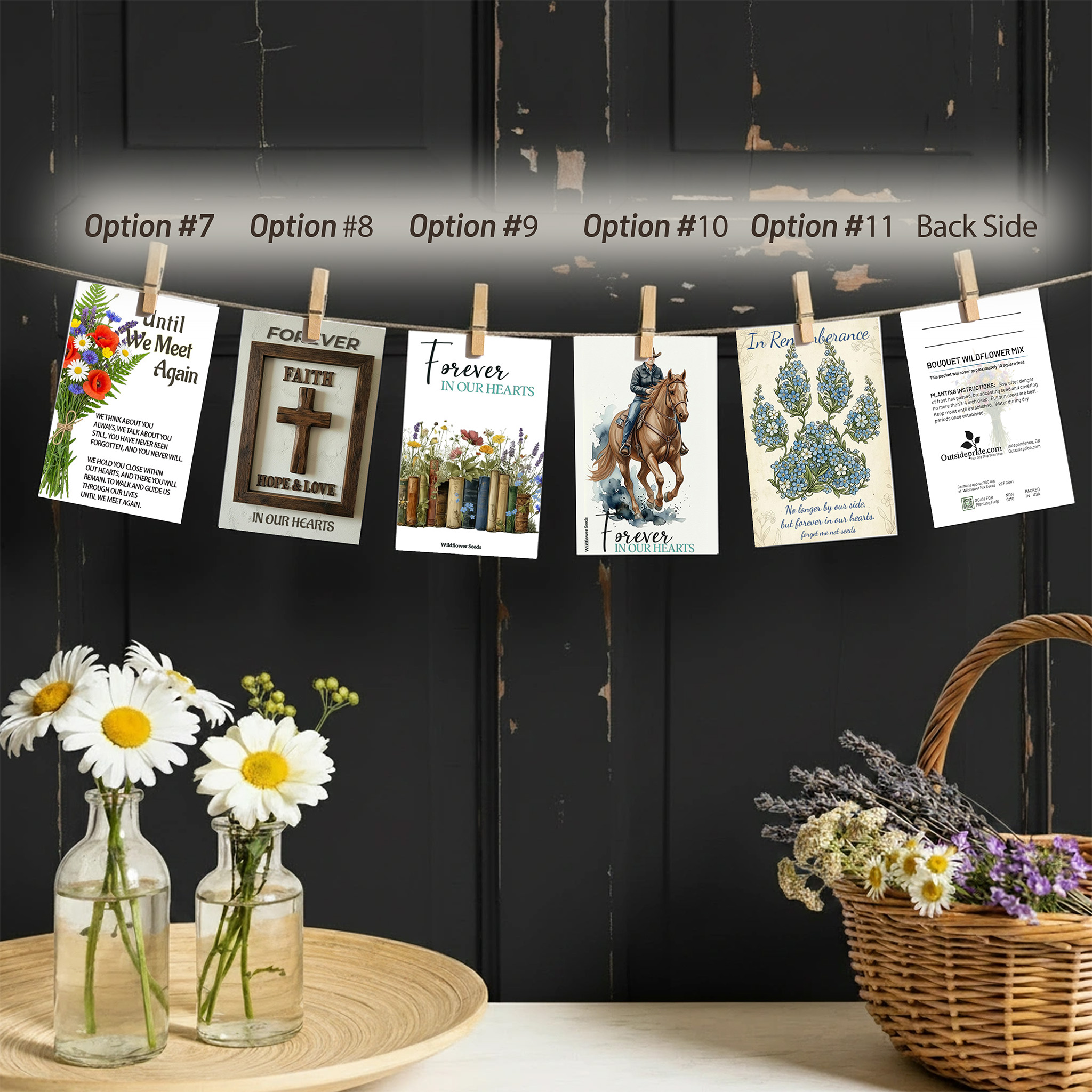 Memorial or Funeral Seed Packet Favor Options