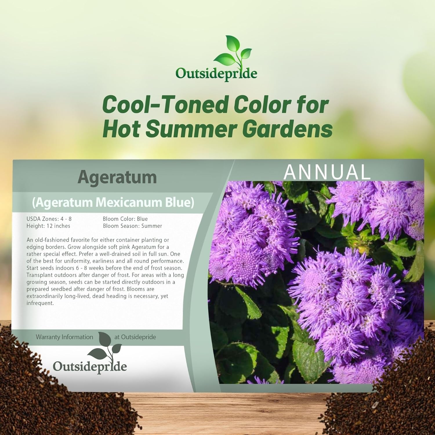 Ageratum Blue Seed Packet For Planting