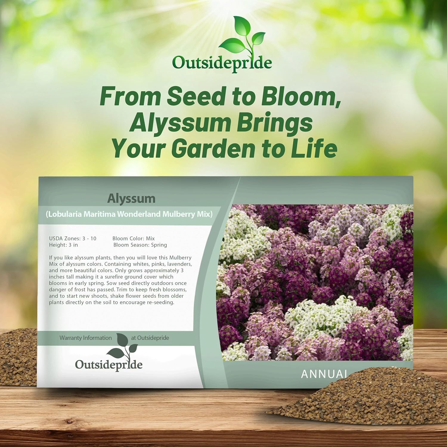 Alyssum Wonderland Mulberry Seed Packet