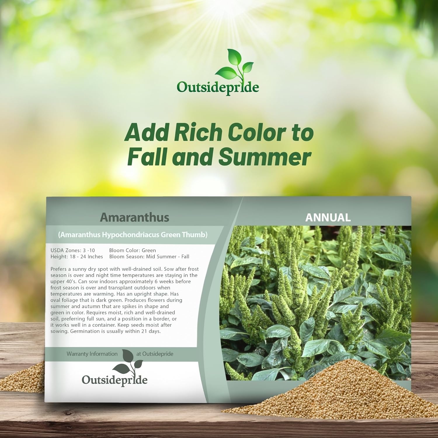Amaranthus Green Thumb Seed Packet