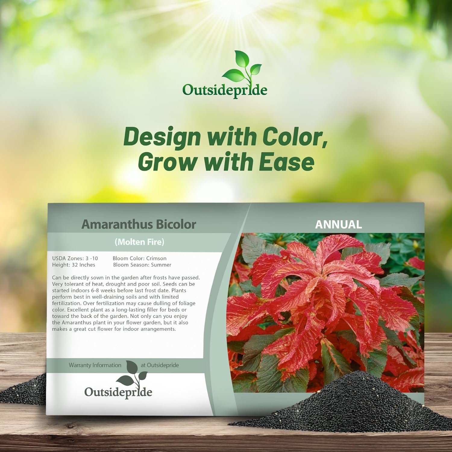 Amaranthus Molten Fire Seed Packet