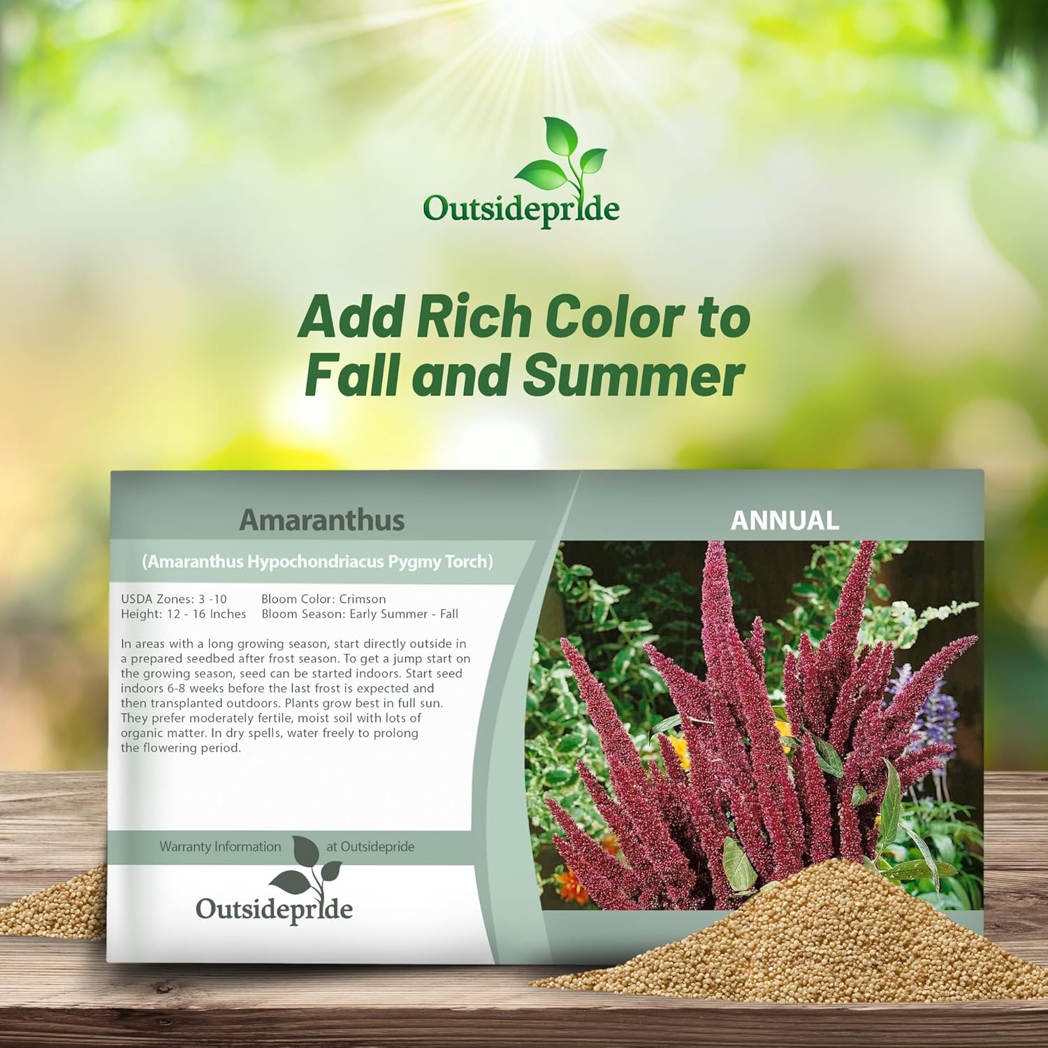 Amaranthus Pygmy Torch Seed Packet