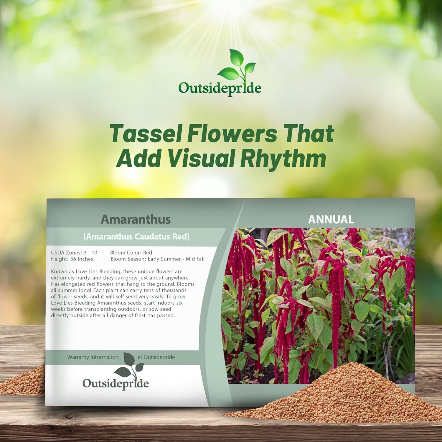 Amaranthus Red Seed Packet
