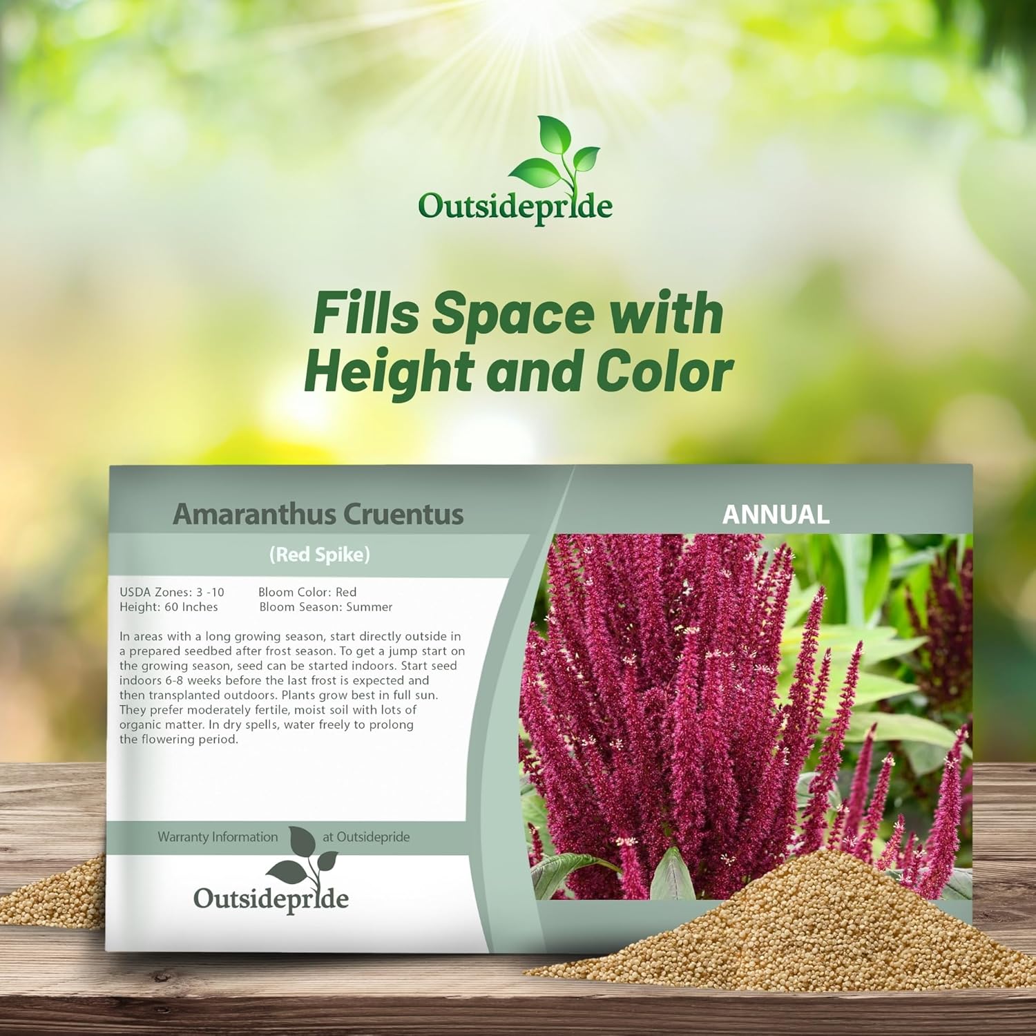 Amaranthus Red Spike Seed Packet