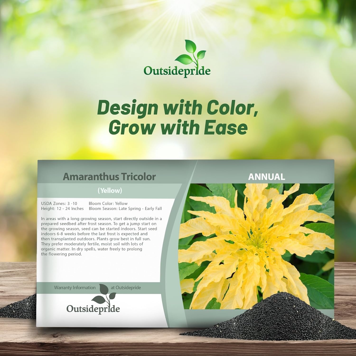 Amaranthus Yellow Seed Packet