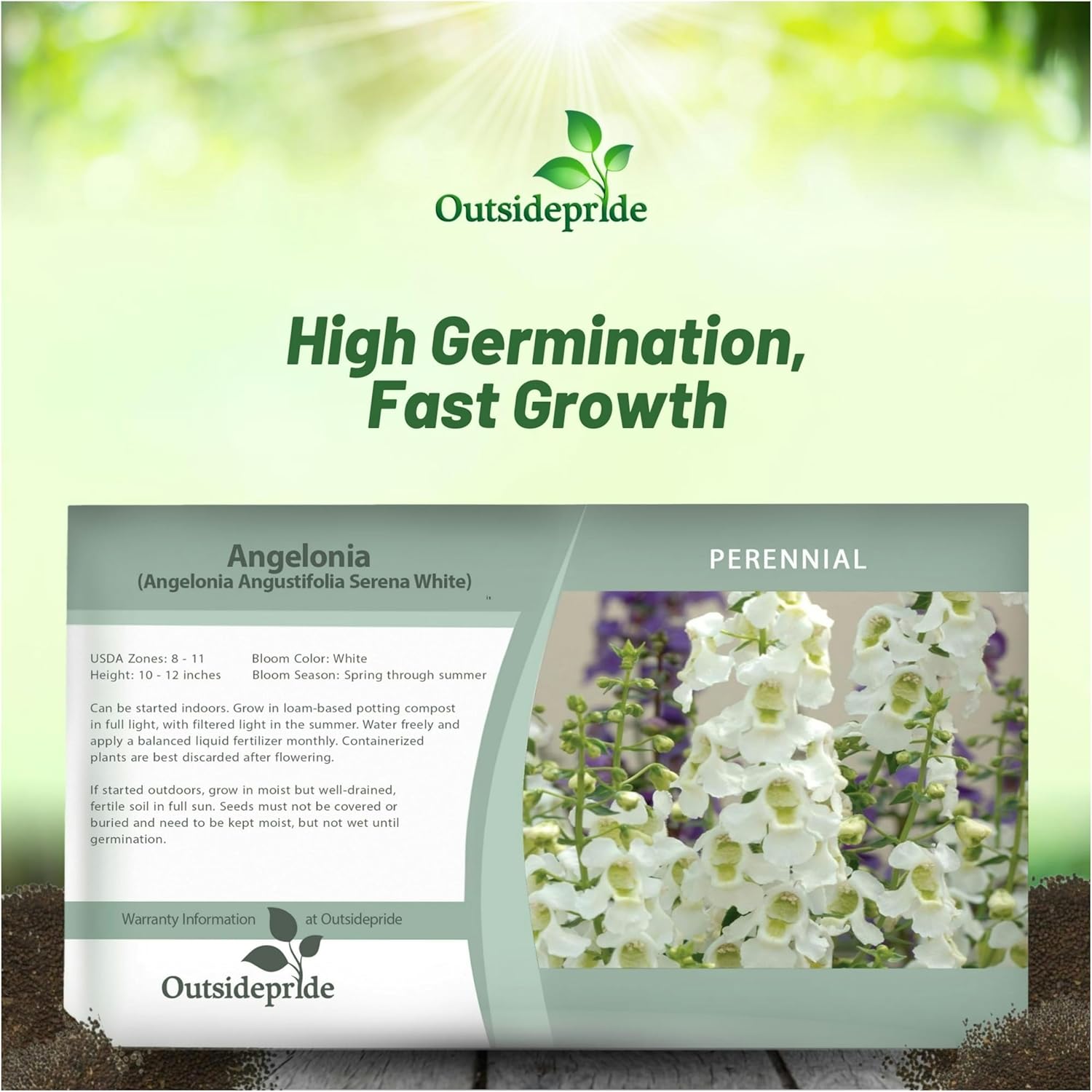 Angelonia Serena White Seed Packet