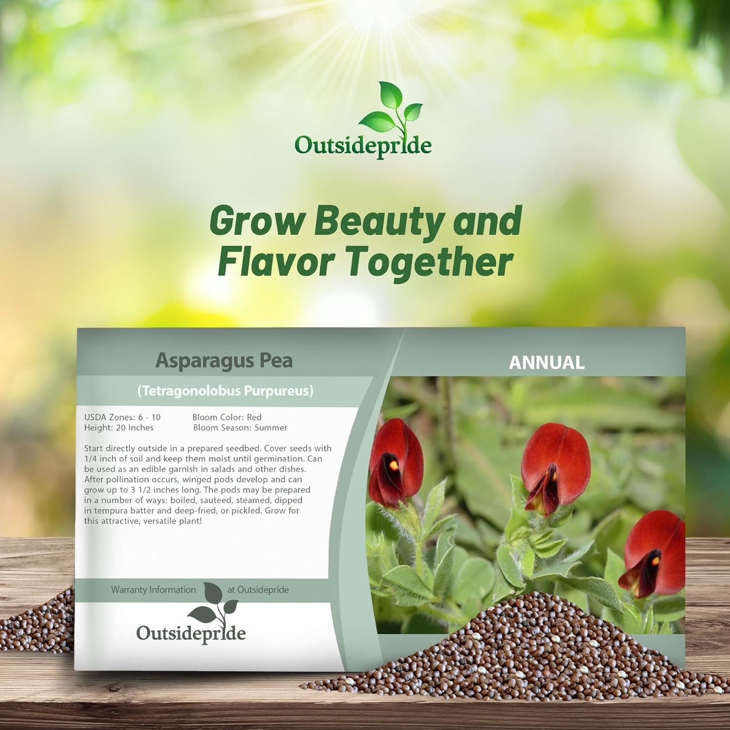 Asparagus Pea Vegetable Seed Packet