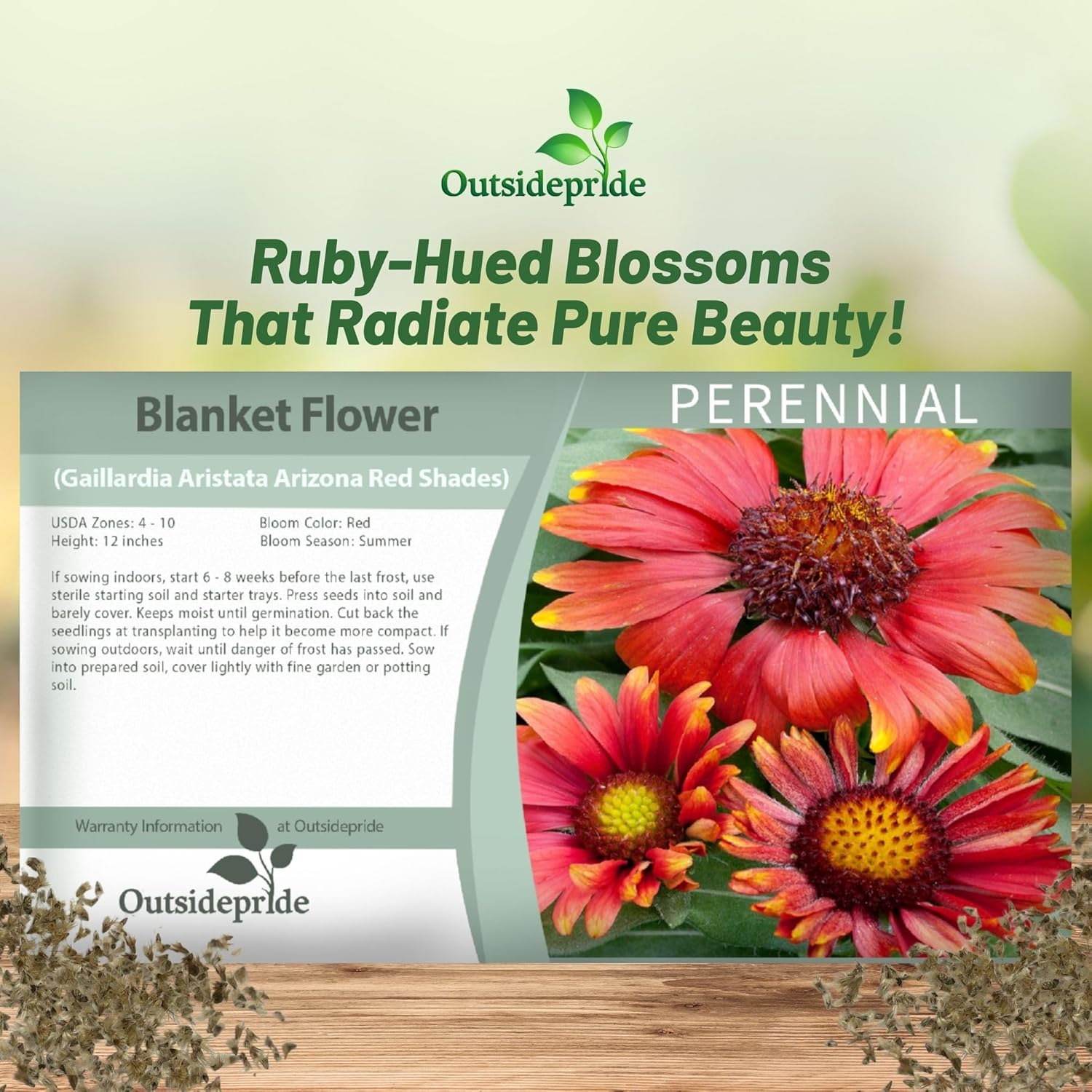 Blanket Flower Red Shades Seed Packet