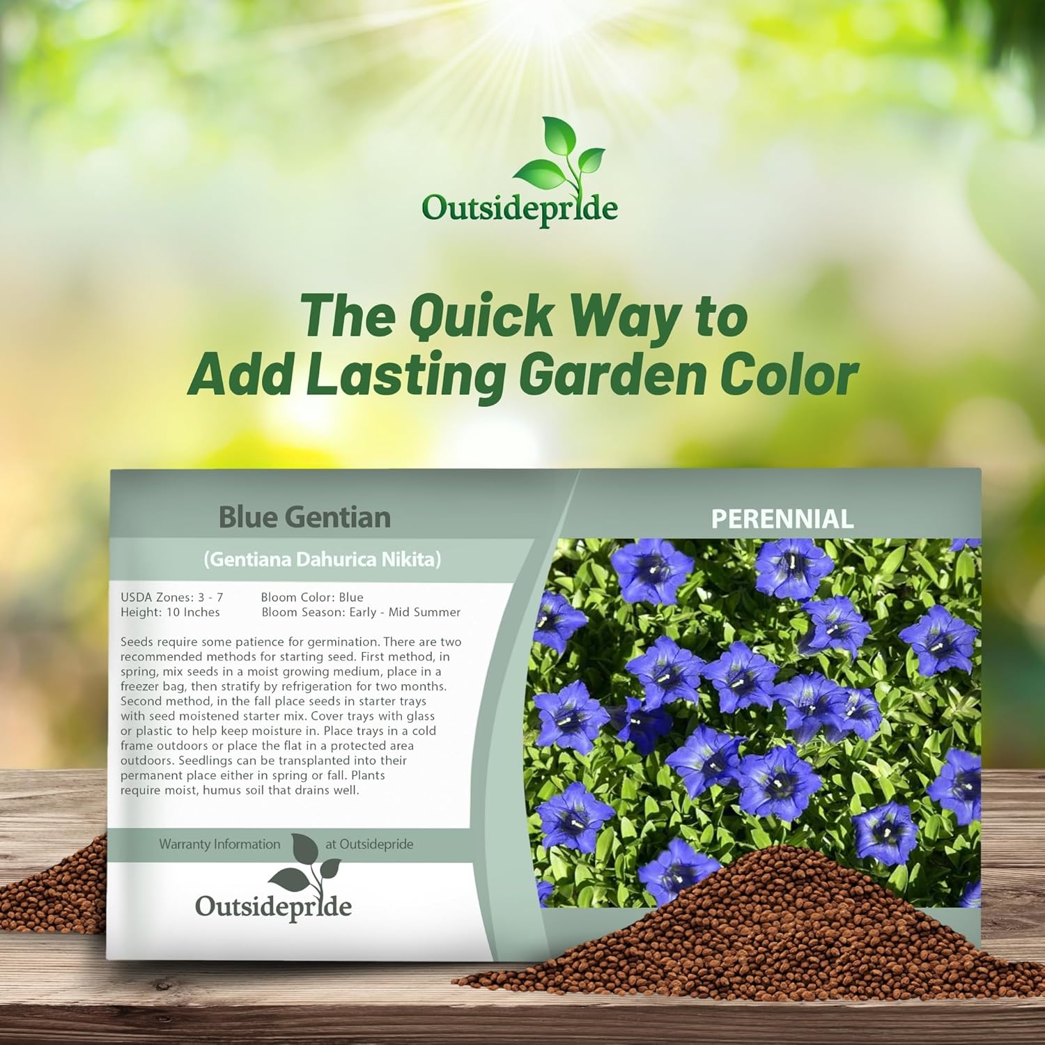 Blue Gentian Herb Seed Packet