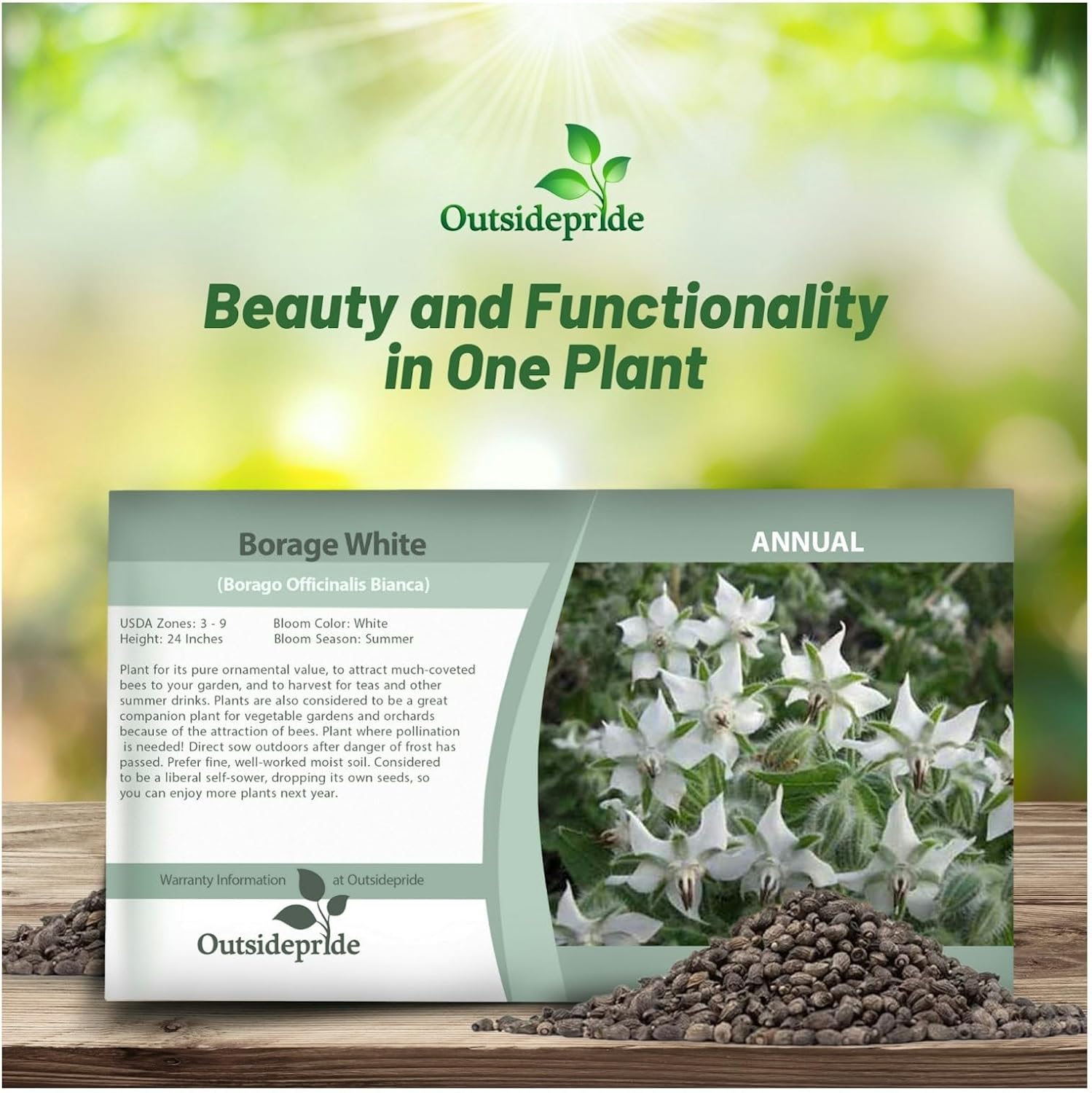 Borage White Herb Seed Packets