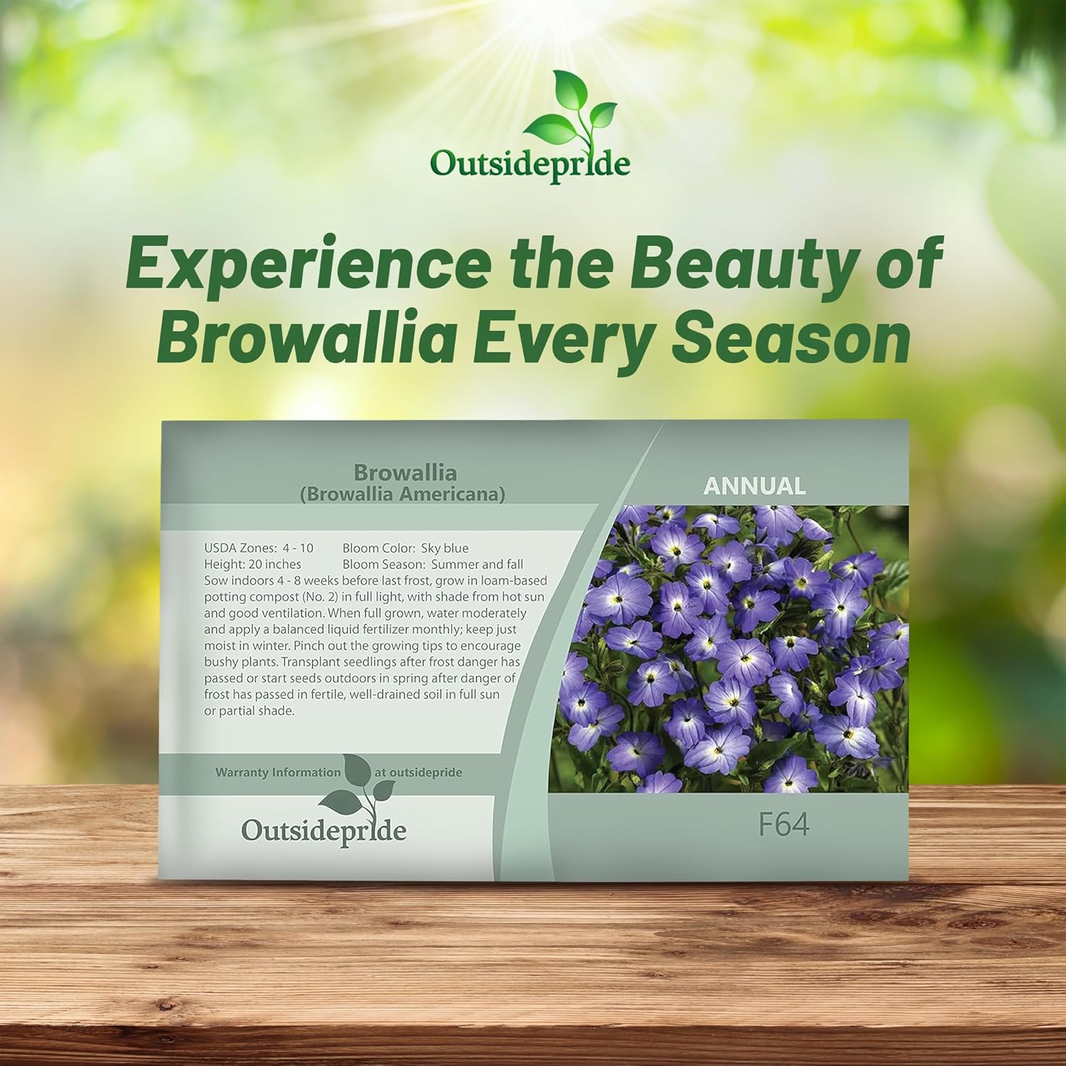 Browallia Flower Seed Packet