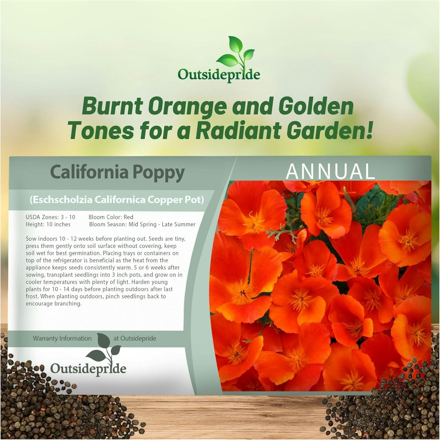 California Poppy Copper Pot Seed Packet