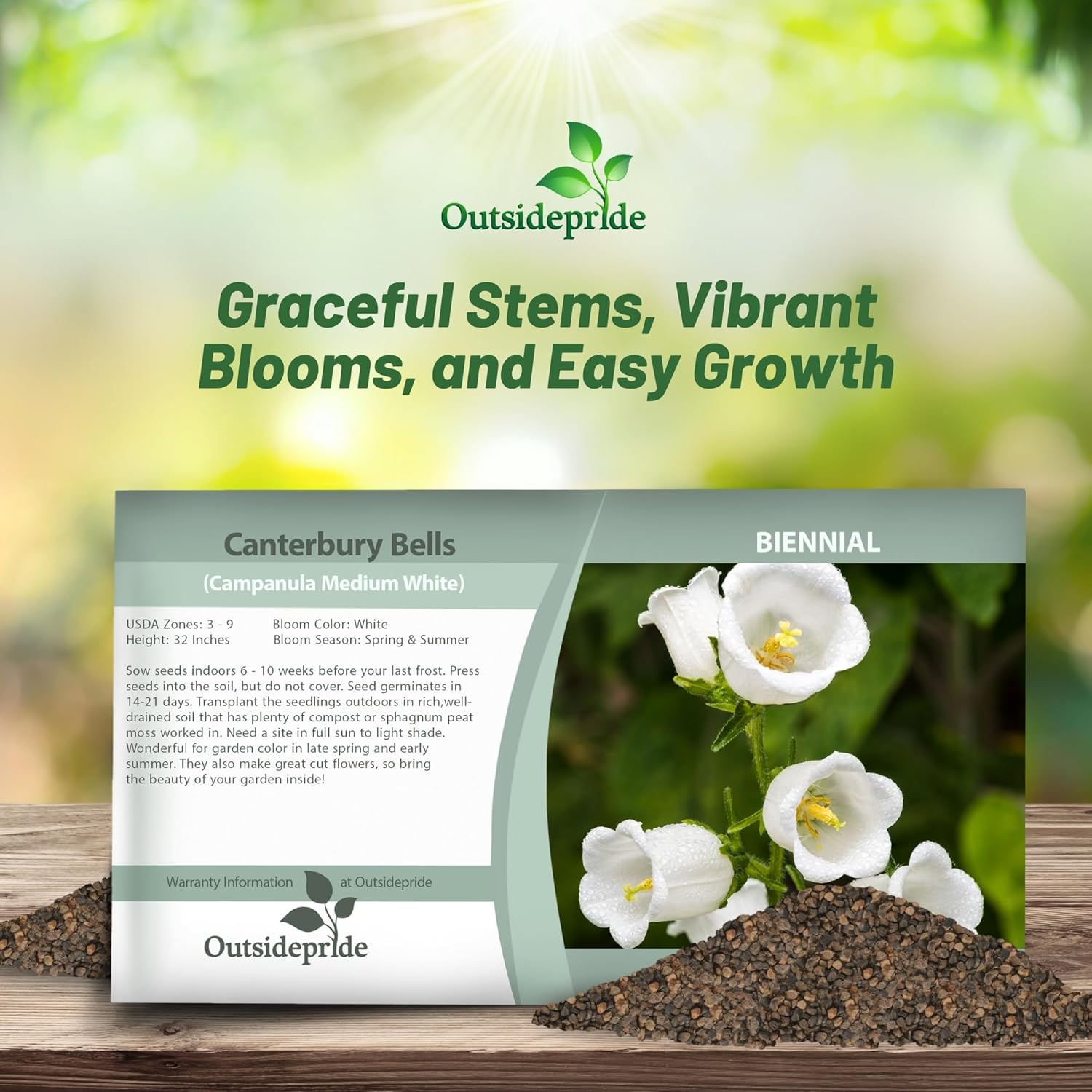 Canterbury Bells White Seed Packet