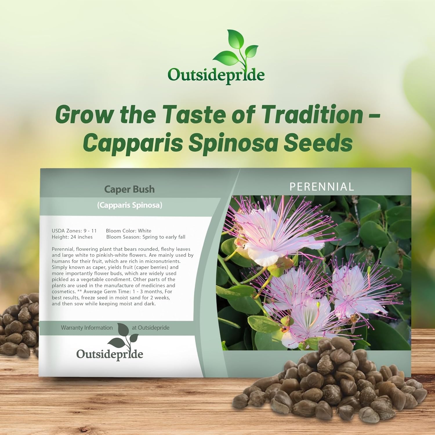 Caper Bush Flower Seed Packet