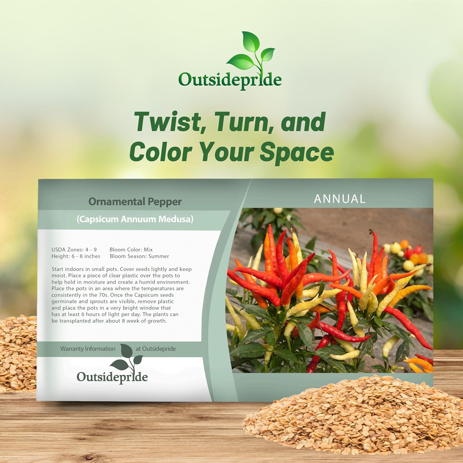 Ornamental Pepper Medusa Seed Packet