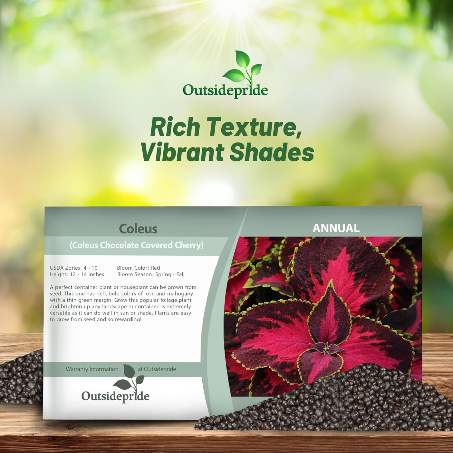 Coleus Chocolate Covered Cherry Seed Packets