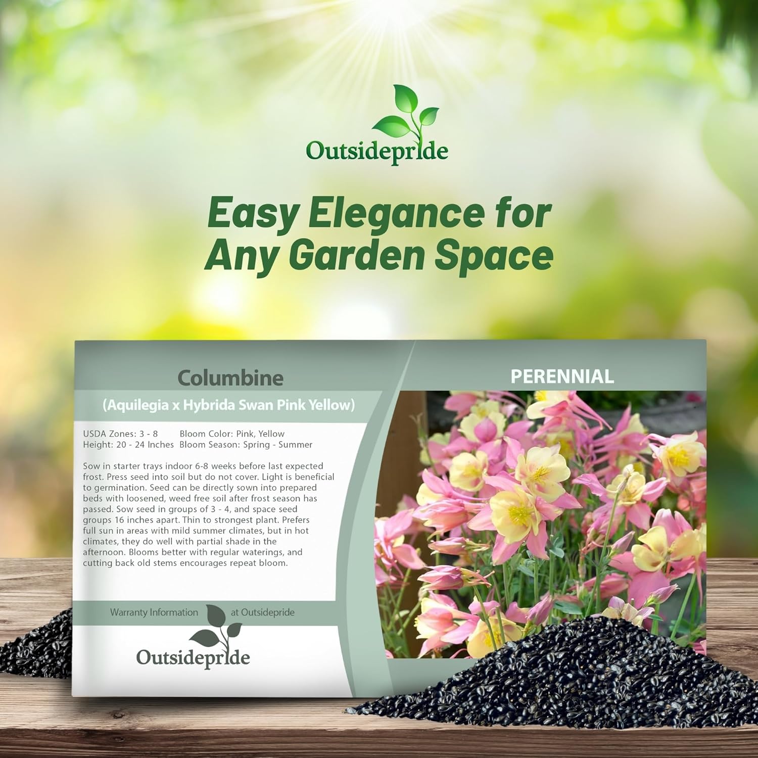 Columbine Swan Pink Yellow Seed Packet
