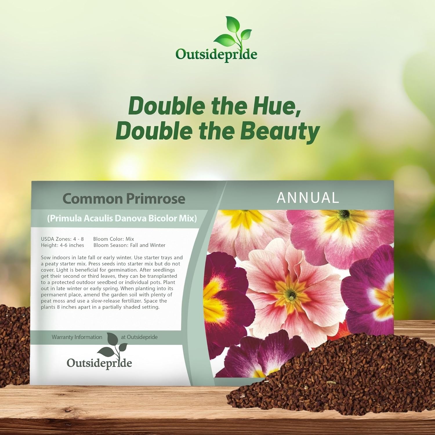 Common Primrose Danova Bicolor Seed Packet