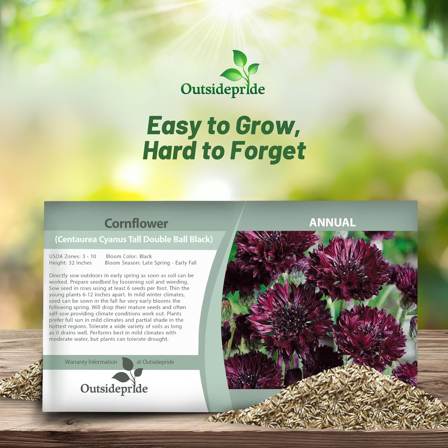 Cornflower Black Seed Packet