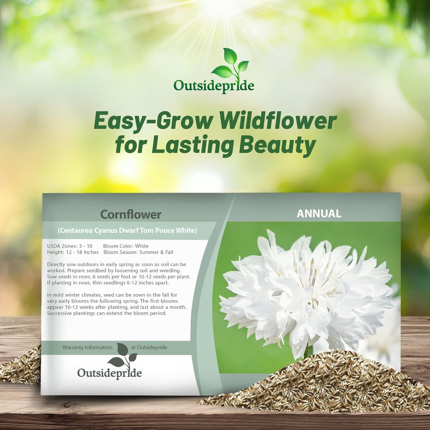 White Cornflower Seed Packets